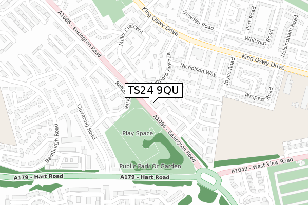 TS24 9QU map - large scale - OS Open Zoomstack (Ordnance Survey)