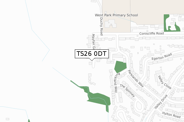 TS26 0DT map - large scale - OS Open Zoomstack (Ordnance Survey)