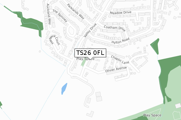 TS26 0FL map - large scale - OS Open Zoomstack (Ordnance Survey)