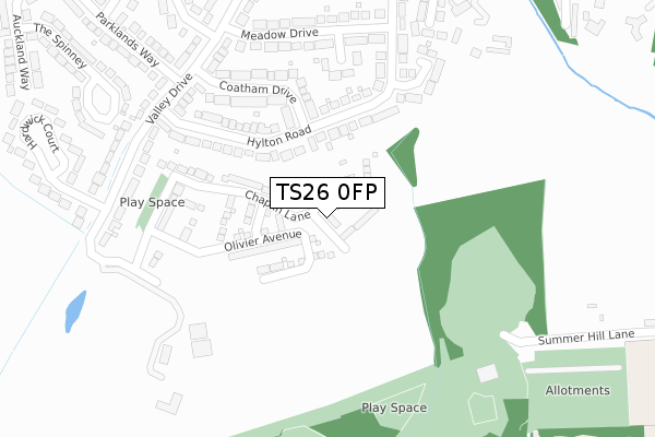 TS26 0FP map - large scale - OS Open Zoomstack (Ordnance Survey)