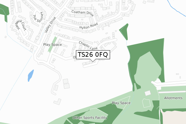 TS26 0FQ map - large scale - OS Open Zoomstack (Ordnance Survey)