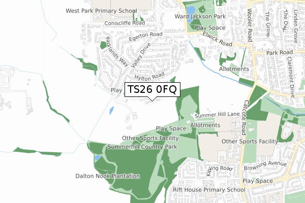 TS26 0FQ map - small scale - OS Open Zoomstack (Ordnance Survey)