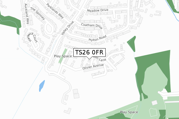 TS26 0FR map - large scale - OS Open Zoomstack (Ordnance Survey)