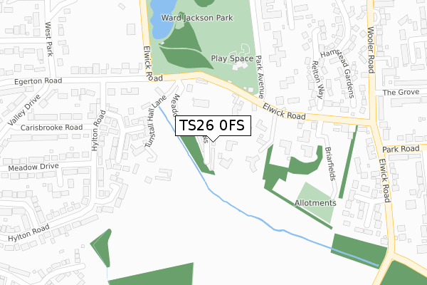 TS26 0FS map - large scale - OS Open Zoomstack (Ordnance Survey)