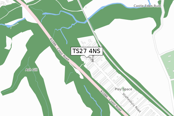 TS27 4NS map - large scale - OS Open Zoomstack (Ordnance Survey)