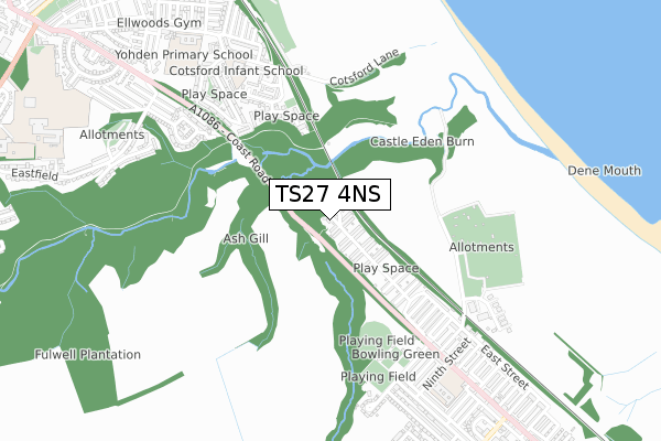 TS27 4NS map - small scale - OS Open Zoomstack (Ordnance Survey)