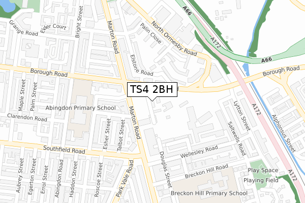 TS4 2BH map - large scale - OS Open Zoomstack (Ordnance Survey)