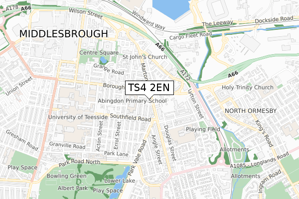 TS4 2EN map - small scale - OS Open Zoomstack (Ordnance Survey)