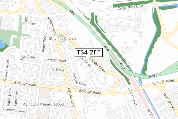 TS4 2FF map - large scale - OS Open Zoomstack (Ordnance Survey)