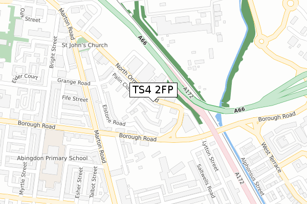 TS4 2FP map - large scale - OS Open Zoomstack (Ordnance Survey)