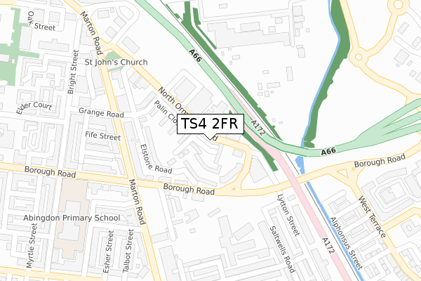 TS4 2FR map - large scale - OS Open Zoomstack (Ordnance Survey)