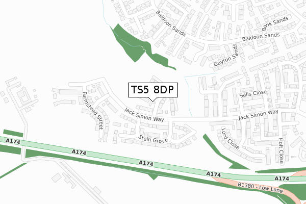 TS5 8DP map - large scale - OS Open Zoomstack (Ordnance Survey)