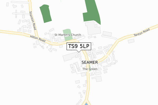 TS9 5LP map - large scale - OS Open Zoomstack (Ordnance Survey)