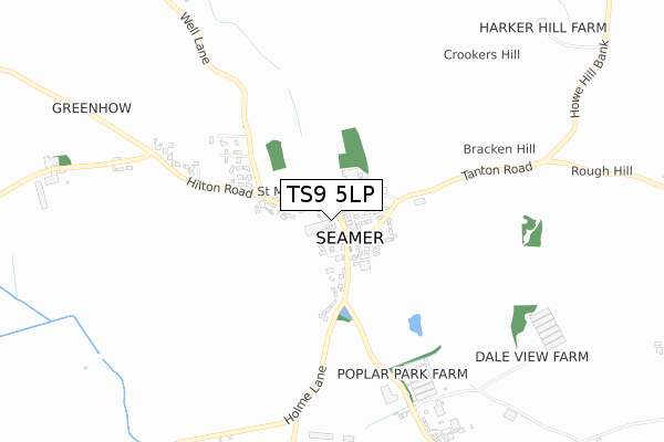 TS9 5LP map - small scale - OS Open Zoomstack (Ordnance Survey)