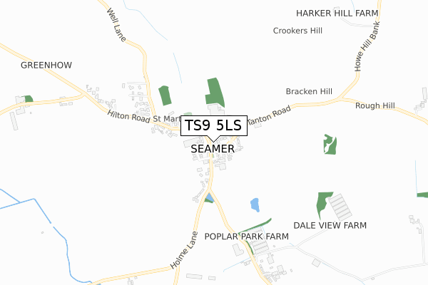 TS9 5LS map - small scale - OS Open Zoomstack (Ordnance Survey)