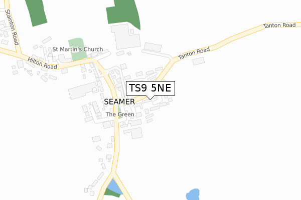 TS9 5NE map - large scale - OS Open Zoomstack (Ordnance Survey)