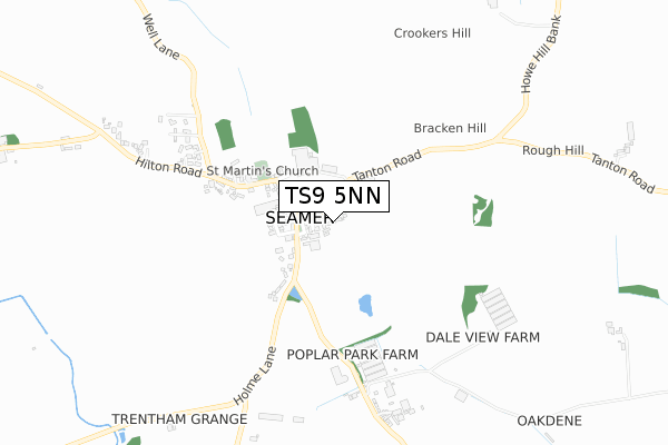 TS9 5NN map - small scale - OS Open Zoomstack (Ordnance Survey)