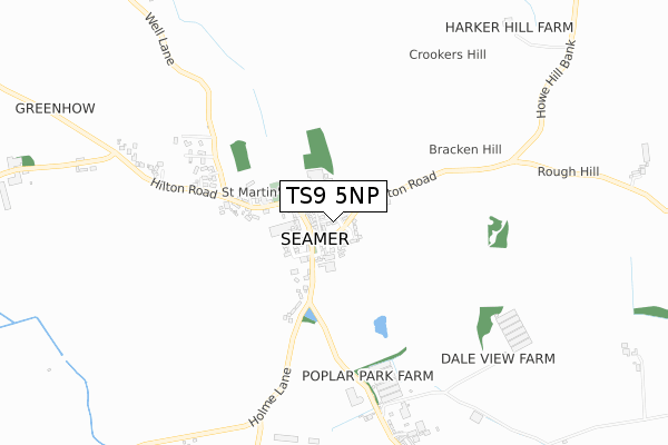 TS9 5NP map - small scale - OS Open Zoomstack (Ordnance Survey)