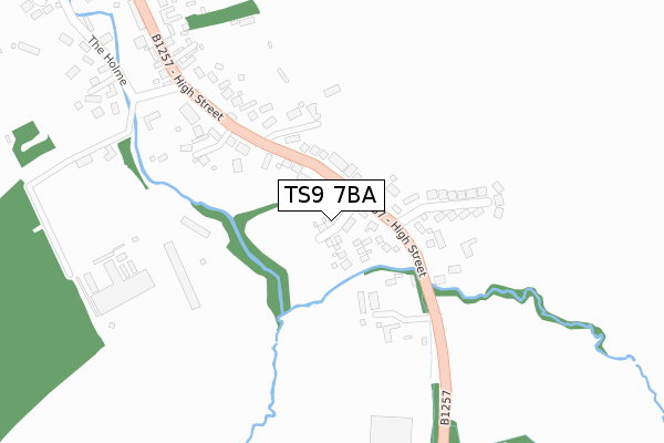 TS9 7BA map - large scale - OS Open Zoomstack (Ordnance Survey)