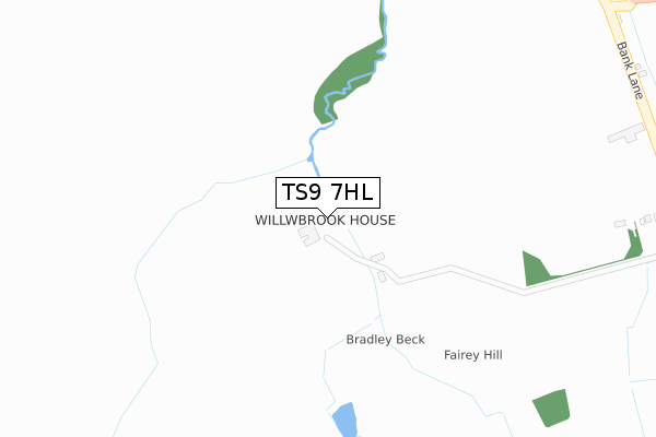 TS9 7HL map - large scale - OS Open Zoomstack (Ordnance Survey)