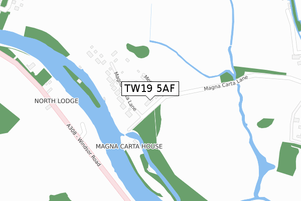 TW19 5AF map - large scale - OS Open Zoomstack (Ordnance Survey)