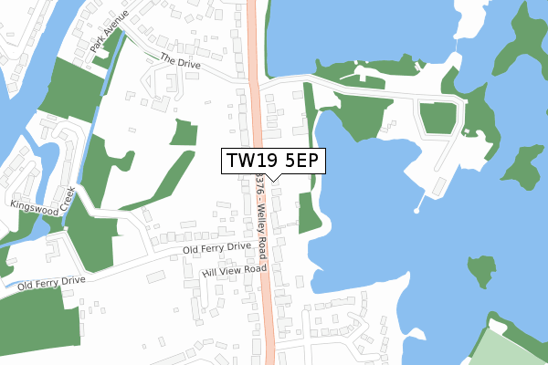 TW19 5EP map - large scale - OS Open Zoomstack (Ordnance Survey)