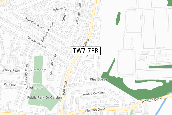 TW7 7PR map - large scale - OS Open Zoomstack (Ordnance Survey)