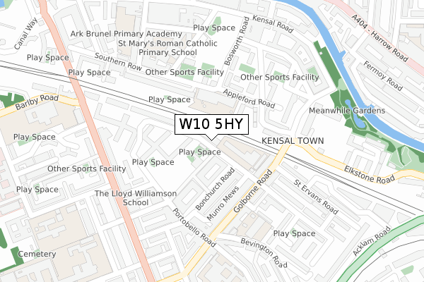 W10 5HY map - large scale - OS Open Zoomstack (Ordnance Survey)