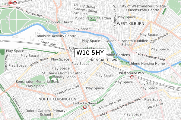 W10 5HY map - small scale - OS Open Zoomstack (Ordnance Survey)