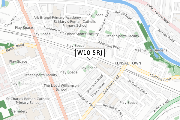 W10 5RJ map - large scale - OS Open Zoomstack (Ordnance Survey)