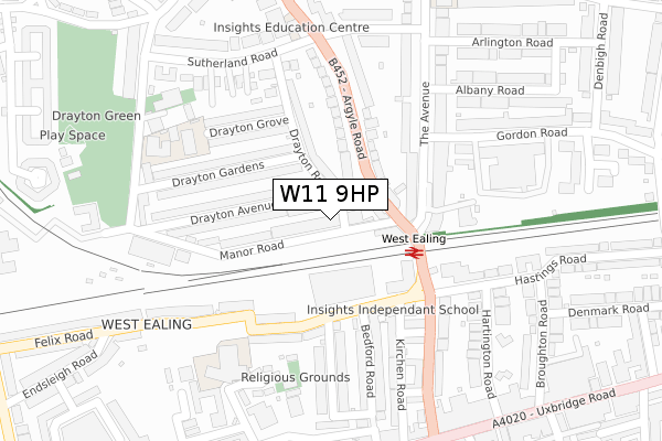 W11 9HP map - large scale - OS Open Zoomstack (Ordnance Survey)