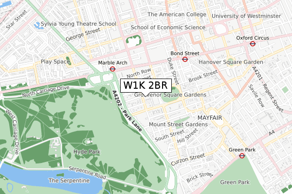 W1K 2BR map - small scale - OS Open Zoomstack (Ordnance Survey)