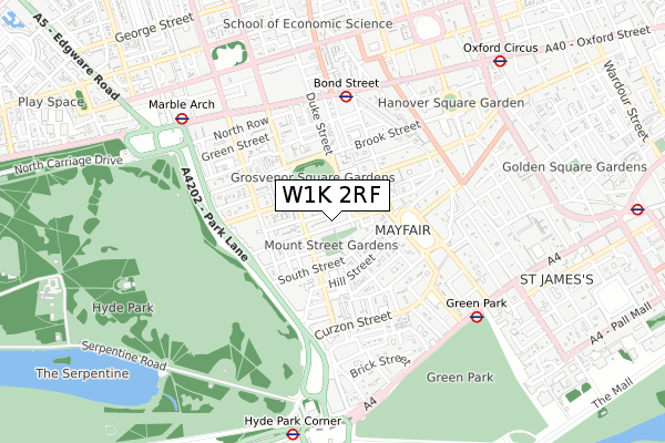 W1K 2RF map - small scale - OS Open Zoomstack (Ordnance Survey)