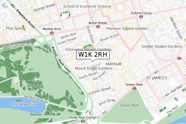 W1K 2RH map - small scale - OS Open Zoomstack (Ordnance Survey)