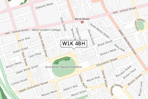 W1K 4BH map - large scale - OS Open Zoomstack (Ordnance Survey)