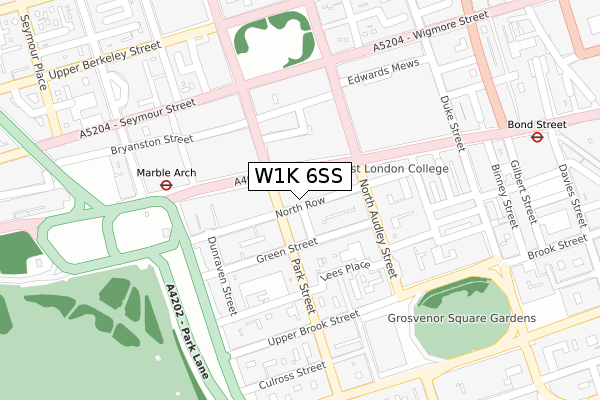 W1K 6SS map - large scale - OS Open Zoomstack (Ordnance Survey)