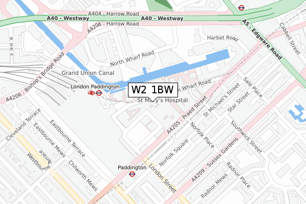 W2 1BW map - large scale - OS Open Zoomstack (Ordnance Survey)