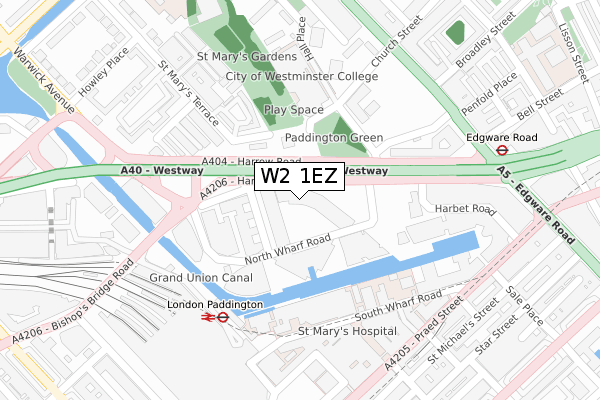 W2 1EZ map - large scale - OS Open Zoomstack (Ordnance Survey)