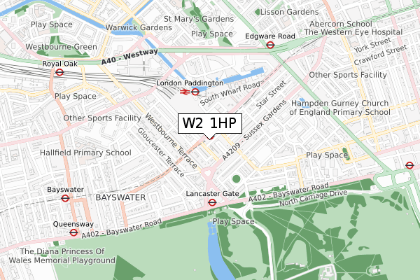 W2 1HP map - small scale - OS Open Zoomstack (Ordnance Survey)