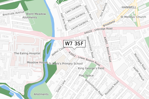 W7 3SF map - large scale - OS Open Zoomstack (Ordnance Survey)