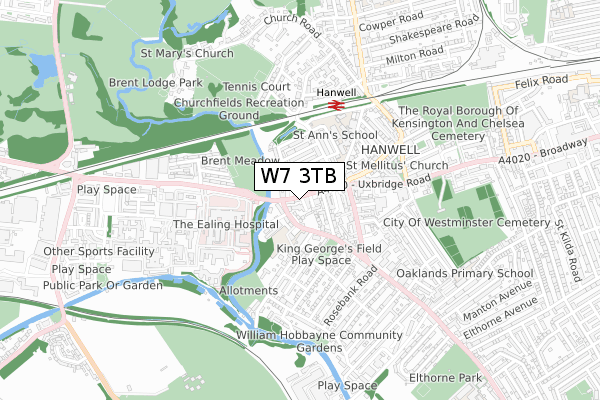 W7 3TB map - small scale - OS Open Zoomstack (Ordnance Survey)