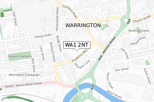 WA1 2NT map - large scale - OS Open Zoomstack (Ordnance Survey)