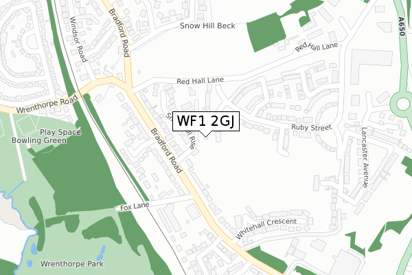 WF1 2GJ map - large scale - OS Open Zoomstack (Ordnance Survey)