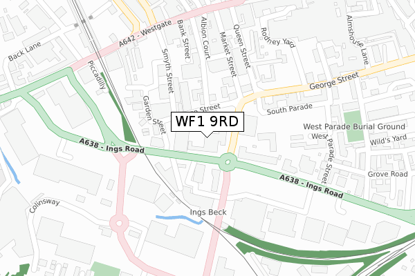 WF1 9RD map - large scale - OS Open Zoomstack (Ordnance Survey)