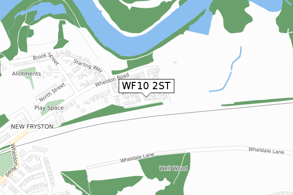 WF10 2ST map - large scale - OS Open Zoomstack (Ordnance Survey)