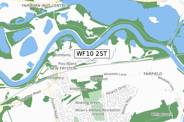 WF10 2ST map - small scale - OS Open Zoomstack (Ordnance Survey)