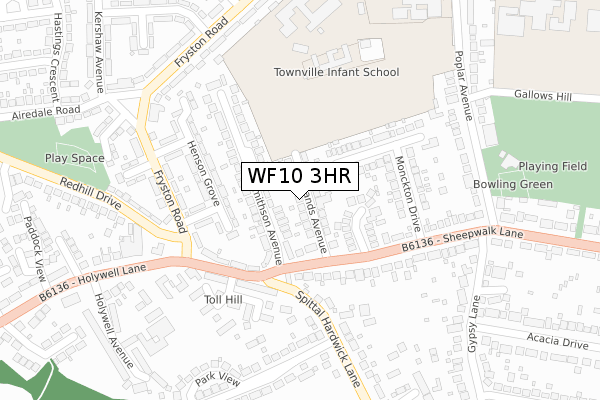 WF10 3HR map - large scale - OS Open Zoomstack (Ordnance Survey)