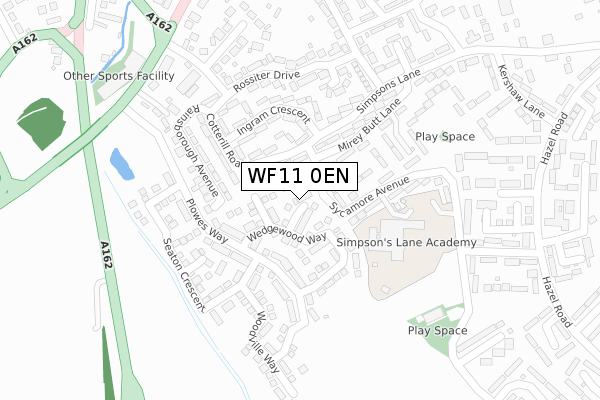 WF11 0EN map - large scale - OS Open Zoomstack (Ordnance Survey)