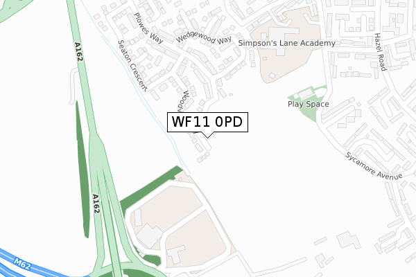 WF11 0PD map - large scale - OS Open Zoomstack (Ordnance Survey)