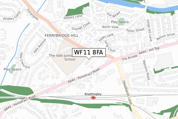 WF11 8FA map - large scale - OS Open Zoomstack (Ordnance Survey)